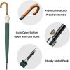 imageG4Free 54 Inch Large Windproof Umbrella for 2 Persons 16 Ribs Auto Open Classic Wooden J Handle Cane Stick Golf Rain Umbrellas for Men Women Travel 120cmIvoryGreen