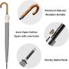 imageG4Free 54 Inch Large Windproof Umbrella for 2 Persons 16 Ribs Auto Open Classic Wooden J Handle Cane Stick Golf Rain Umbrellas for Men Women Travel 120cmIvoryGrey