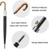 imageG4Free 54 Inch Large Windproof Umbrella for 2 Persons 16 Ribs Auto Open Classic Wooden J Handle Cane Stick Golf Rain Umbrellas for Men Women Travel 120cmIvoryBlack