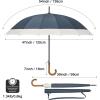 imageG4Free 54 Inch Large Windproof Umbrella for 2 Persons 16 Ribs Auto Open Classic Wooden J Handle Cane Stick Golf Rain Umbrellas for Men Women Travel 120cmIvoryBlue