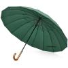imageG4Free 54 Inch Large Windproof Umbrella for 2 Persons 16 Ribs Auto Open Classic Wooden J Handle Cane Stick Golf Rain Umbrellas for Men Women Travel 120cmDark Green