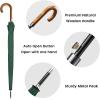 imageG4Free 54 Inch Large Windproof Umbrella for 2 Persons 16 Ribs Auto Open Classic Wooden J Handle Cane Stick Golf Rain Umbrellas for Men Women Travel 120cmDark Green