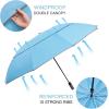 imageG4Free 5462 Inch Windproof Inverted Umbrella with Reflective Stripe Large Compact Reverse Golf Umbrella for Rain 10 Ribs Double Canopy Travel Umbrella Automatic Open CloseSky Blue