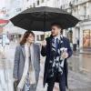 imageG4Free 5462 Inch Windproof Inverted Umbrella with Reflective Stripe Large Compact Reverse Golf Umbrella for Rain 10 Ribs Double Canopy Travel Umbrella Automatic Open CloseBlack
