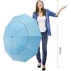 imageG4Free 5462 Inch Windproof Inverted Umbrella with Reflective Stripe Large Compact Reverse Golf Umbrella for Rain 10 Ribs Double Canopy Travel Umbrella Automatic Open CloseSky Blue