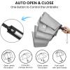 imageG4Free 5462 Inch Windproof Inverted Umbrella with Reflective Stripe Large Compact Reverse Golf Umbrella for Rain 10 Ribs Double Canopy Travel Umbrella Automatic Open CloseGrey