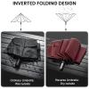 imageG4Free 5462 Inch Windproof Inverted Umbrella with Reflective Stripe Large Compact Reverse Golf Umbrella for Rain 10 Ribs Double Canopy Travel Umbrella Automatic Open CloseBurgundy
