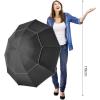 imageG4Free 5462 Inch Windproof Inverted Umbrella with Reflective Stripe Large Compact Reverse Golf Umbrella for Rain 10 Ribs Double Canopy Travel Umbrella Automatic Open CloseBlack