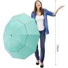 imageG4Free 5462 Inch Windproof Inverted Umbrella with Reflective Stripe Large Compact Reverse Golf Umbrella for Rain 10 Ribs Double Canopy Travel Umbrella Automatic Open CloseLake Blue