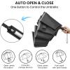 imageG4Free 5462 Inch Windproof Inverted Umbrella with Reflective Stripe Large Compact Reverse Golf Umbrella for Rain 10 Ribs Double Canopy Travel Umbrella Automatic Open CloseBlack