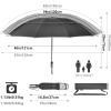 imageG4Free 5462 Inch Windproof Inverted Umbrella with Reflective Stripe Large Compact Reverse Golf Umbrella for Rain 10 Ribs Double Canopy Travel Umbrella Automatic Open CloseBlack