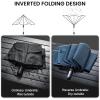 imageG4Free 5462 Inch Windproof Inverted Umbrella with Reflective Stripe Large Compact Reverse Golf Umbrella for Rain 10 Ribs Double Canopy Travel Umbrella Automatic Open CloseBlue