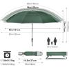 imageG4Free 5462 Inch Windproof Inverted Umbrella with Reflective Stripe Large Compact Reverse Golf Umbrella for Rain 10 Ribs Double Canopy Travel Umbrella Automatic Open CloseDark Green