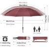 imageG4Free 5462 Inch Windproof Inverted Umbrella with Reflective Stripe Large Compact Reverse Golf Umbrella for Rain 10 Ribs Double Canopy Travel Umbrella Automatic Open CloseBurgundy