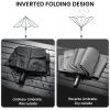 imageG4Free 5462 Inch Windproof Inverted Umbrella with Reflective Stripe Large Compact Reverse Golf Umbrella for Rain 10 Ribs Double Canopy Travel Umbrella Automatic Open CloseGrey