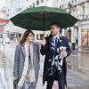 imageG4Free 5462 Inch Windproof Inverted Umbrella with Reflective Stripe Large Compact Reverse Golf Umbrella for Rain 10 Ribs Double Canopy Travel Umbrella Automatic Open CloseDark Green