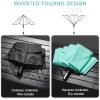 imageG4Free 5462 Inch Windproof Inverted Umbrella with Reflective Stripe Large Compact Reverse Golf Umbrella for Rain 10 Ribs Double Canopy Travel Umbrella Automatic Open CloseLake Blue