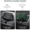 imageG4Free 5462 Inch Windproof Inverted Umbrella with Reflective Stripe Large Compact Reverse Golf Umbrella for Rain 10 Ribs Double Canopy Travel Umbrella Automatic Open CloseDark Green