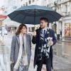imageG4Free 5462 Inch Windproof Inverted Umbrella with Reflective Stripe Large Compact Reverse Golf Umbrella for Rain 10 Ribs Double Canopy Travel Umbrella Automatic Open CloseBlue