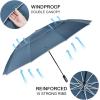 imageG4Free 5462 Inch Windproof Inverted Umbrella with Reflective Stripe Large Compact Reverse Golf Umbrella for Rain 10 Ribs Double Canopy Travel Umbrella Automatic Open CloseBlue
