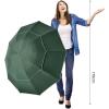 imageG4Free 5462 Inch Windproof Inverted Umbrella with Reflective Stripe Large Compact Reverse Golf Umbrella for Rain 10 Ribs Double Canopy Travel Umbrella Automatic Open CloseDark Green