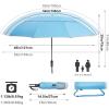 imageG4Free 5462 Inch Windproof Inverted Umbrella with Reflective Stripe Large Compact Reverse Golf Umbrella for Rain 10 Ribs Double Canopy Travel Umbrella Automatic Open CloseSky Blue