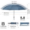 imageG4Free 5462 Inch Windproof Inverted Umbrella with Reflective Stripe Large Compact Reverse Golf Umbrella for Rain 10 Ribs Double Canopy Travel Umbrella Automatic Open CloseBlue
