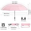 imageG4Free 5462 Inch Windproof Inverted Umbrella with Reflective Stripe Large Compact Reverse Golf Umbrella for Rain 10 Ribs Double Canopy Travel Umbrella Automatic Open ClosePink
