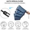 imageG4Free 5462 Inch Windproof Inverted Umbrella with Reflective Stripe Large Compact Reverse Golf Umbrella for Rain 10 Ribs Double Canopy Travel Umbrella Automatic Open CloseBlue