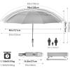 imageG4Free 5462 Inch Windproof Inverted Umbrella with Reflective Stripe Large Compact Reverse Golf Umbrella for Rain 10 Ribs Double Canopy Travel Umbrella Automatic Open CloseGrey