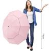 imageG4Free 5462 Inch Windproof Inverted Umbrella with Reflective Stripe Large Compact Reverse Golf Umbrella for Rain 10 Ribs Double Canopy Travel Umbrella Automatic Open ClosePink