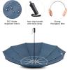 imageG4Free 5462 Inch Windproof Inverted Umbrella with Reflective Stripe Large Compact Reverse Golf Umbrella for Rain 10 Ribs Double Canopy Travel Umbrella Automatic Open CloseBlue