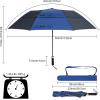 imageG4Free 62 Inch Portable Golf Umbrella Large Oversize Double Canopy Vented Windproof Waterproof Automatic Open Stick Umbrellas for Men and WomenDark BlueBlueNavy