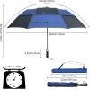 imageG4Free 62 Inch Portable Golf Umbrella Large Oversize Double Canopy Vented Windproof Waterproof Automatic Open Stick Umbrellas for Men and WomenDark BlueNavyRoyal Blue