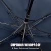 imageG4Free 62 Inch Portable Golf Umbrella Large Oversize Double Canopy Vented Windproof Waterproof Automatic Open Stick Umbrellas for Men and WomenDark BlueDark Blue