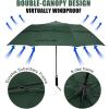 imageG4Free 62 Inch Portable Golf Umbrella Large Oversize Double Canopy Vented Windproof Waterproof Automatic Open Stick Umbrellas for Men and WomenDark BlueDark Green