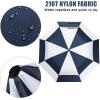 imageG4Free 62 Inch Portable Golf Umbrella Large Oversize Double Canopy Vented Windproof Waterproof Automatic Open Stick Umbrellas for Men and WomenDark BlueBlueWhite