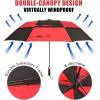 imageG4Free 62 Inch Portable Golf Umbrella Large Oversize Double Canopy Vented Windproof Waterproof Automatic Open Stick Umbrellas for Men and WomenDark BlueBlackRed