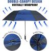 imageG4Free 62 Inch Portable Golf Umbrella Large Oversize Double Canopy Vented Windproof Waterproof Automatic Open Stick Umbrellas for Men and WomenDark BlueBlueNavy
