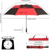 imageG4Free 62 Inch Portable Golf Umbrella Large Oversize Double Canopy Vented Windproof Waterproof Automatic Open Stick Umbrellas for Men and WomenDark BlueBlackRed