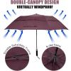 imageG4Free 62 Inch Portable Golf Umbrella Large Oversize Double Canopy Vented Windproof Waterproof Automatic Open Stick Umbrellas for Men and WomenDark BlueWine Red