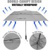 imageG4Free 62 Inch Portable Golf Umbrella Large Oversize Double Canopy Vented Windproof Waterproof Automatic Open Stick Umbrellas for Men and WomenDark BlueGray