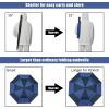 imageG4Free 62 Inch Portable Golf Umbrella Large Oversize Double Canopy Vented Windproof Waterproof Automatic Open Stick Umbrellas for Men and WomenDark BlueNavyRoyal Blue