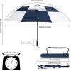 imageG4Free 62 Inch Portable Golf Umbrella Large Oversize Double Canopy Vented Windproof Waterproof Automatic Open Stick Umbrellas for Men and WomenDark BlueBlueWhite