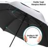 imageG4Free 72 Inch Huge Golf Umbrella UV Protection Auto Open Windproof Umbrella Oversized Extra Large Vented Double Canopy for FamilySilverBlack