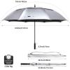 imageG4Free 72 Inch Huge Golf Umbrella UV Protection Auto Open Windproof Umbrella Oversized Extra Large Vented Double Canopy for FamilySilverBlack