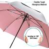 imageG4Free 72 Inch Huge Golf Umbrella UV Protection Auto Open Windproof Umbrella Oversized Extra Large Vented Double Canopy for FamilySilverPink