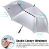 imageG4Free 72 Inch Huge Golf Umbrella UV Protection Auto Open Windproof Umbrella Oversized Extra Large Vented Double Canopy for FamilySilverPink