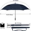 imageG4Free 72 Inch Huge Large Oversize Golf Umbrella Automatic Open Double Canopy Vented Windproof Stick Umbrella 6 Ft Heavy Duty For Outdoor Doorman FamilyBlackNavy Blue