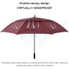 imageG4Free 72 Inch Huge Large Oversize Golf Umbrella Automatic Open Double Canopy Vented Windproof Stick Umbrella 6 Ft Heavy Duty For Outdoor Doorman FamilyBlackWind Red